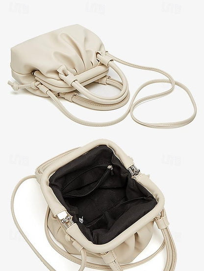 Cream – Elegant Handbag with Drawstring Closure Women's