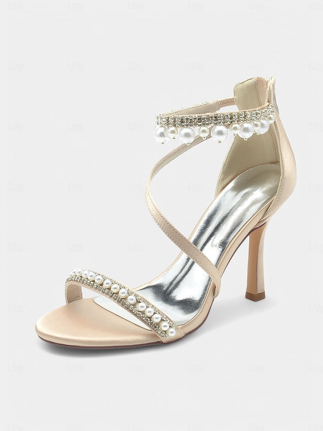 Satin Party Ankle Chic – Strap Pink Pointed-Toe Heels