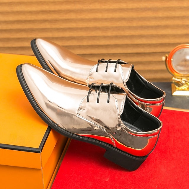 Patent Formal Green – for Men Lace-Up Shoes Leather Glossy