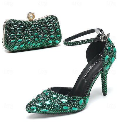High Rhinestone Shoes Heel Multicolor Wedding Women's with