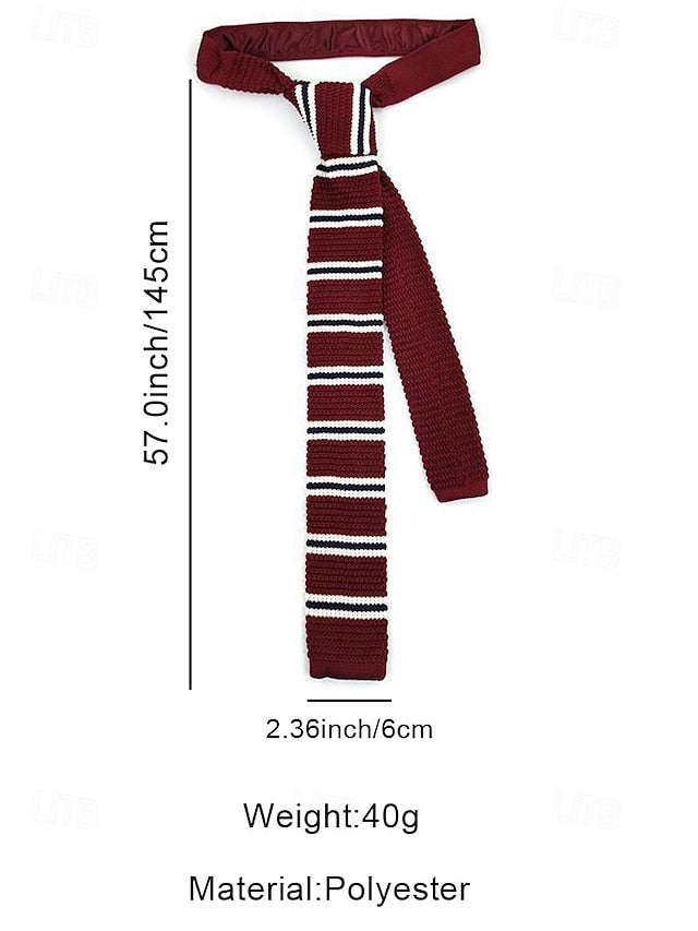 Men's Neck Stripe Woven Stylish Christmas Tie - Knit