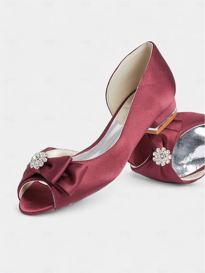 satin a luxurious in crafted Elegant flats sparkling with