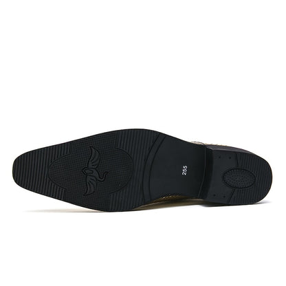 Men's Metallic Gold Shoes – Faux Shiny Oxford