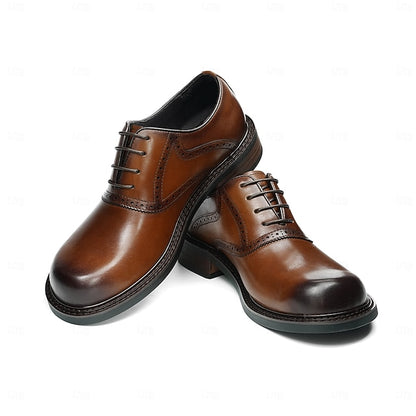 First Genuine Leather Shoes- Layer Men's Oxford
