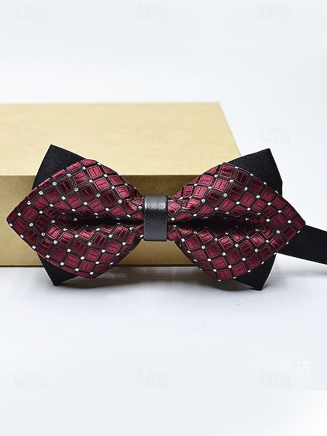 Men's Christmas Bow Geometric Pattern Tie with