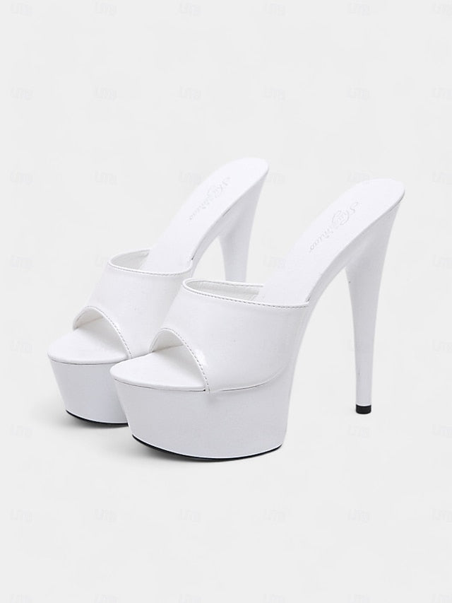 Women's with Heels Leather Patent Platform High Red