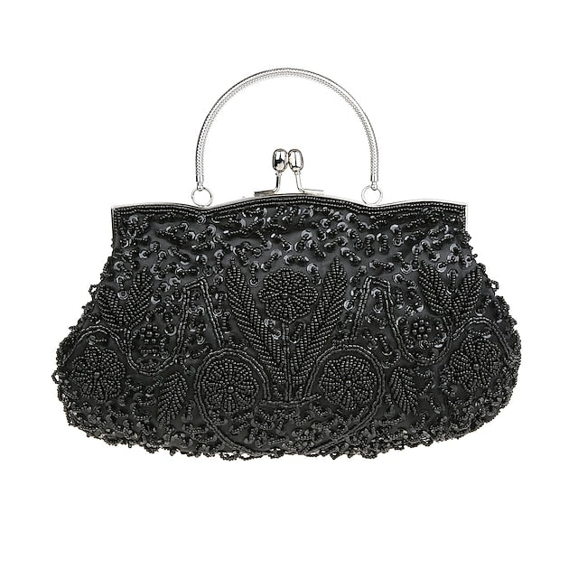 Evening White Clutch Beaded – Vintage Purse Women's