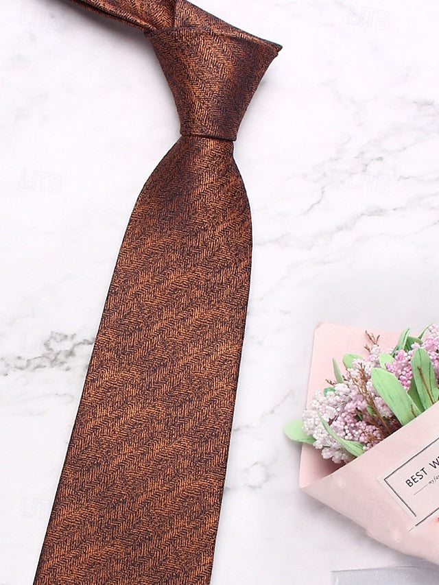– Christmas Men's Stylish Herringbone Polyester Tie