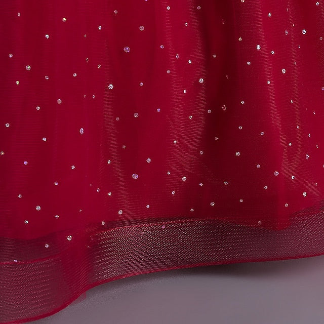 Kids Sequin Dress Party Color Girls' Solid Sleeveless