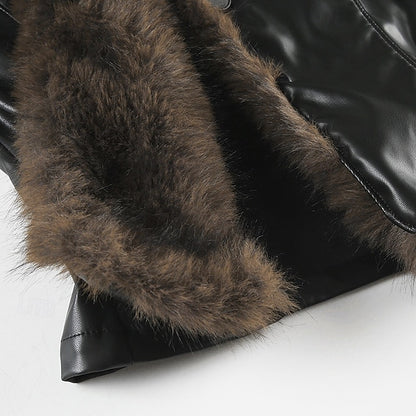 Collar Women's Buttons Warm Casual Jacket Fur Comfortable