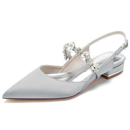 Women's Shoes Bridal Crystal Heel Wedding Flat