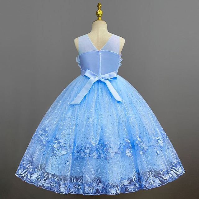 Kids Girl Solid Colored Dress Girls' Flower