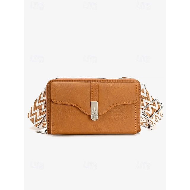 Crossbody Faux Women's Geometric Bag Pattern with Leather