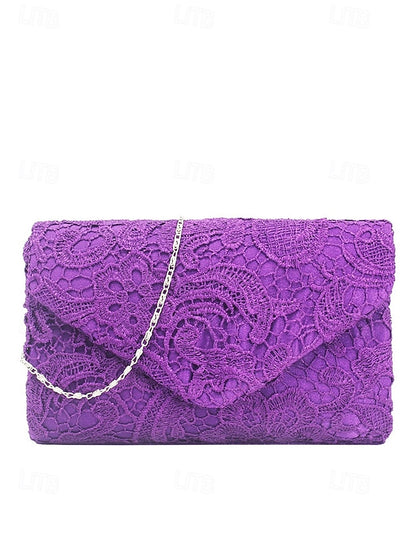 Lace with Chain Bag Women's Evening Strap Clutch