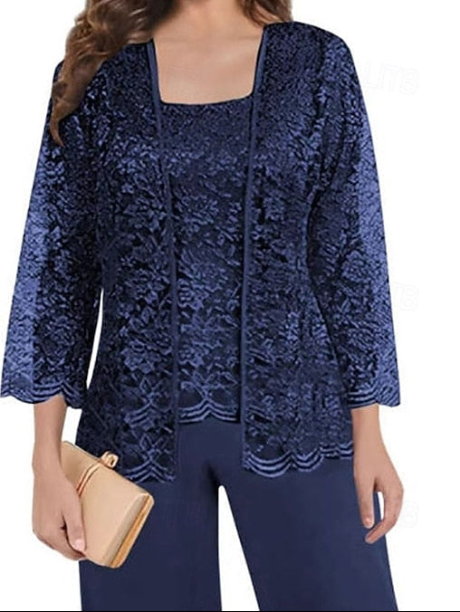 Guest Mother Bride Square Pantsuit of Elegant Dress the Wedding