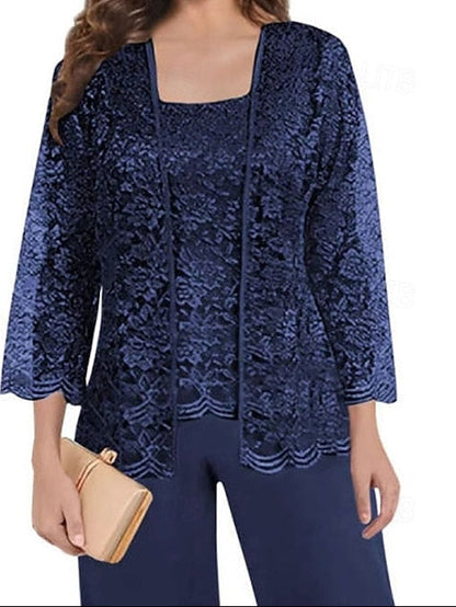 Guest Mother Bride Square Pantsuit of Elegant Dress the Wedding