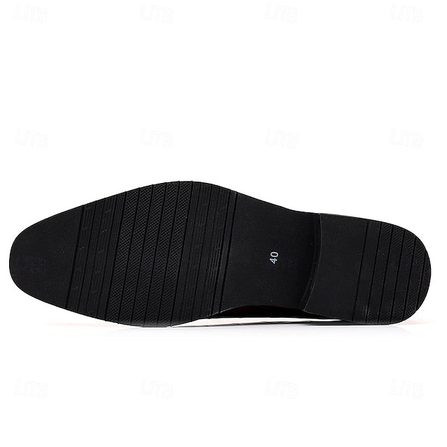 Slip-On Pattern Burgundy Men's Crocodile Shoes –