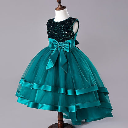 Festival Girls' Dress Party Kids Wedding Sequin Sleeveless