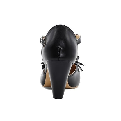 Heels Retro Green Chunky 1950s T-Strap Vintage Bow – Mint with