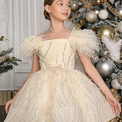 Girls' Solid Performance Party Sleeveless Color Dress Kids