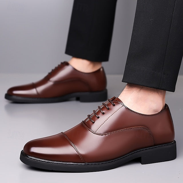 Cap-Toe Brown Classic Men's Oxford Shoes Design –