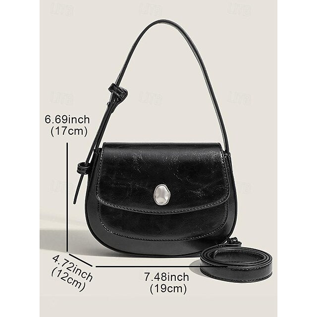 White Bag Leather Chic for Small Stylish Shoulder - Women