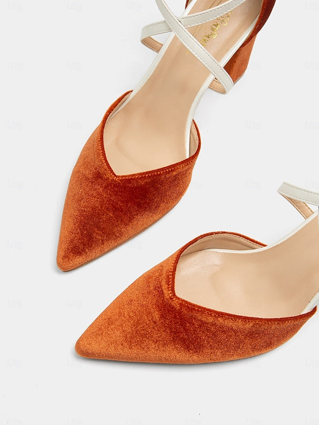 Ankle Chic - Elegant Strap Suede Heels Women's Two-Tone