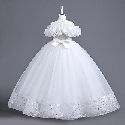 Girl Flower Color Party Solid 3D Dress Girls'