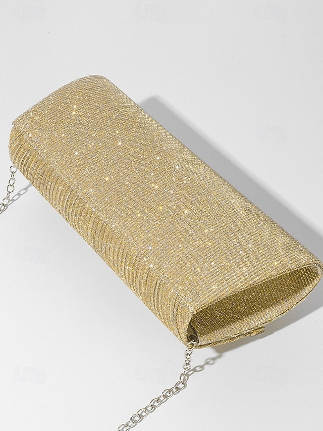 with Accent Rhinestone Clutch Purse Bow Glitter Blue