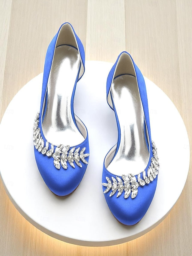 Kitten Round Women's Heels Heel Silver - Satin Low Toe