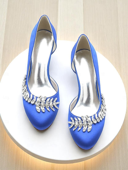 Kitten Round Women's Heels Heel Silver - Satin Low Toe