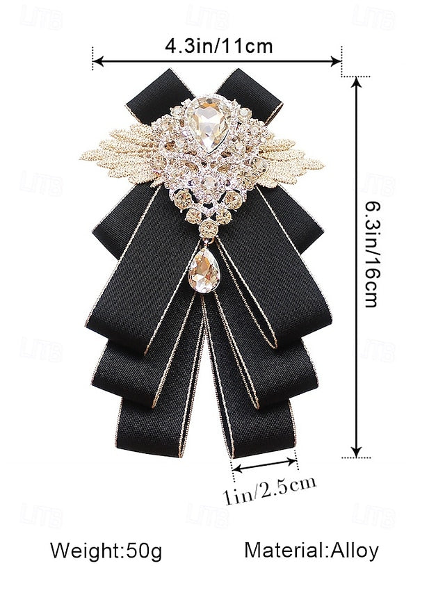 Bow Ribbon Luxury - Pin Crystal Elegant Brooch Tie Men's