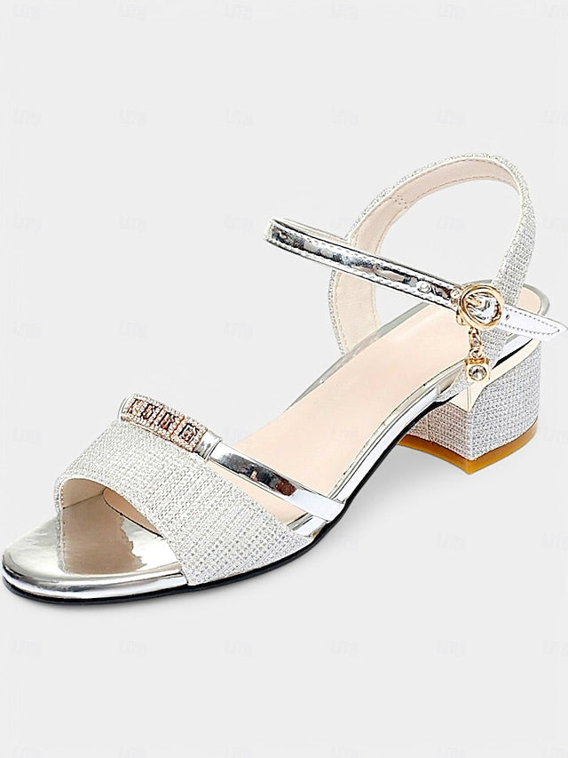 Elegant Silver for Sandals - Shoes Heeled Women Rhinestone