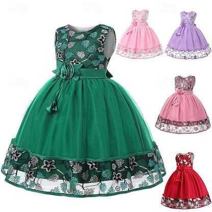 Sleeveless Girl Flower Girls' 3D Party Dress