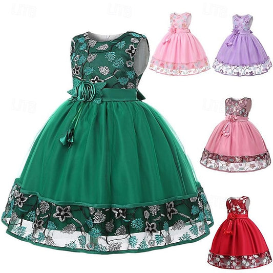 Sleeveless Girl Flower Girls' 3D Party Dress