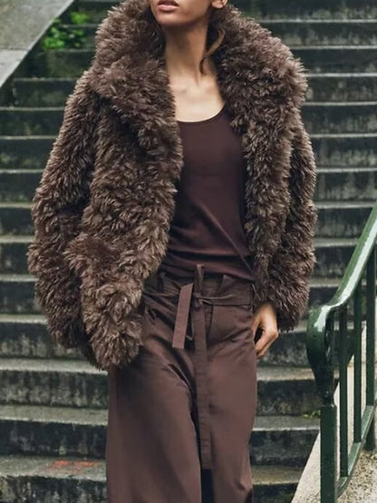 Fur Women's Comfortable Warm Coat Furs Faux Teddy