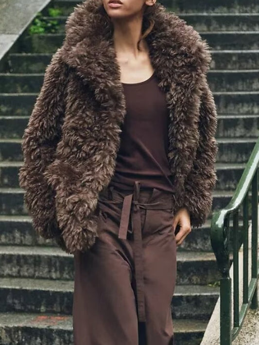 Fur Women's Comfortable Warm Coat Furs Faux Teddy