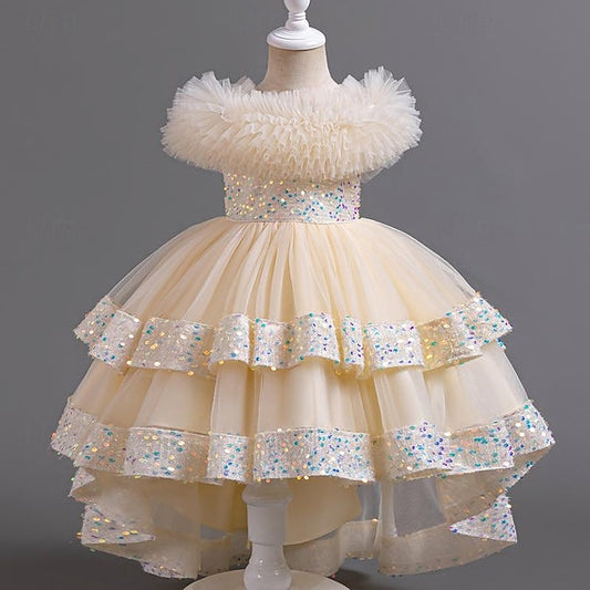 Kids Party Sequin Sleeveless Girls' Dress Girl Flower