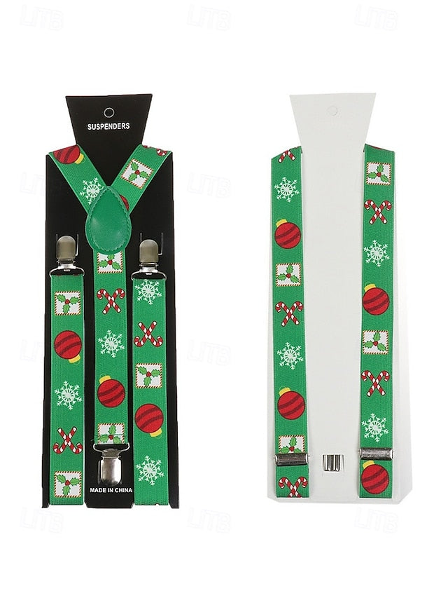 Snowman Men's Christmas with Suspenders