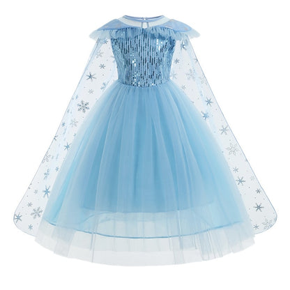 Flower Dress Girl Frozen Princess Party Fairytale Elsa Theme