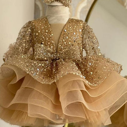 Girls' Kids Solid Color Dress Sleeve 3/4 Party Length