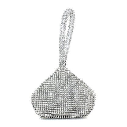 Women's Evening Rhinestone Bag Silver - Elegant Crystal