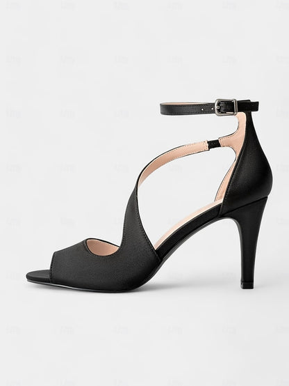 Women for Peep-Toe Nude Elegant Wedding Heels Satin -