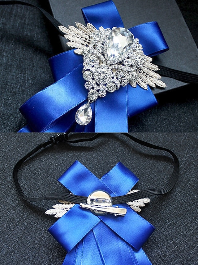 Bow Ribbon Luxury - Pin Crystal Elegant Brooch Tie Men's