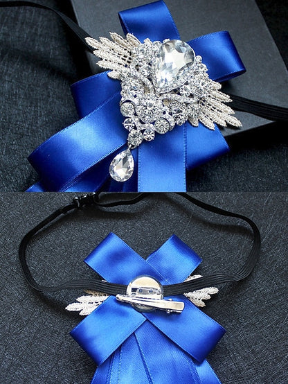 Bow Ribbon Luxury - Pin Crystal Elegant Brooch Tie Men's