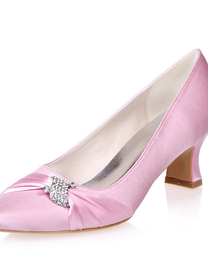 with Heels Blue Bow Rhinestone Royal Kitten Satin Women's