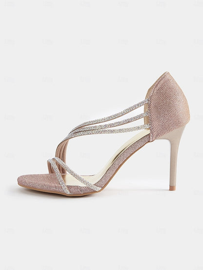 Women Heel for Sandals High Crystal Rhinestone – Strappy