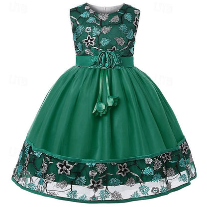 Sleeveless Girl Flower Girls' 3D Party Dress