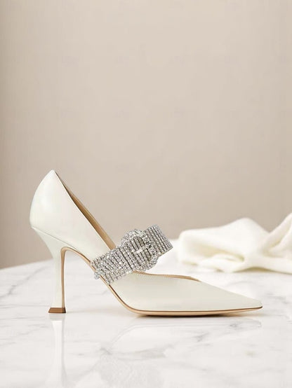 Slingback Pumps with Rhinestone-Embellished Women's