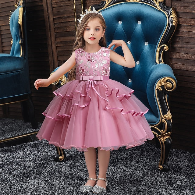 Flower Girls' Kids Sleeveless Dress Girl Sequin